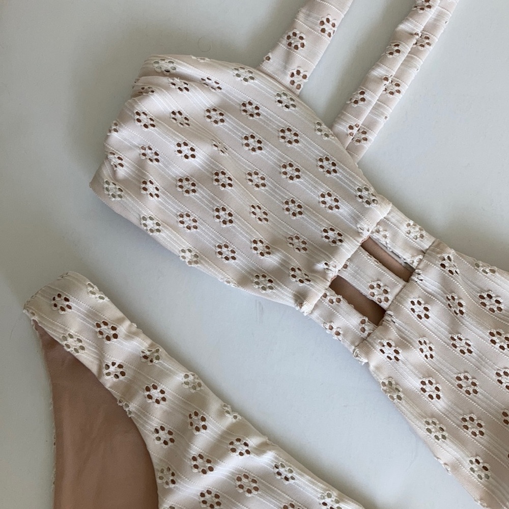 Amuse Society Eyelet Bikini - Pebble